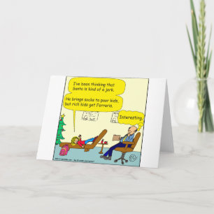 530 santa is een eikel cartoon feestdagen kaart