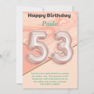 53 ans filles Bonne carte d'anniversaire