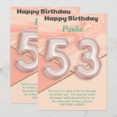 53 ans filles Bonne carte d'anniversaire (Devant / Derrière)