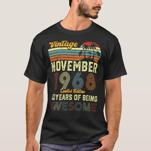 53 jaar oud 53 jaar  november 1968 t-shirt (Voorkant)