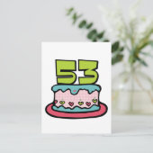 53 jaar oude Birthday Cake Briefkaart (Staand voorkant)