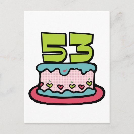 53 jaar oude Birthday Cake Briefkaart (Voorkant)