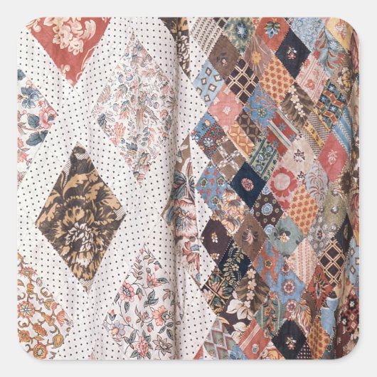 53:Specificatie van een lappendeken van opmerkinge Vierkante Sticker (Voorkant)