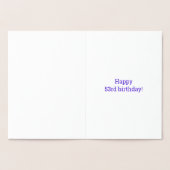 53e Anniversaire : Carte en Papier Doré "53 ANS!" (Intérieur)
