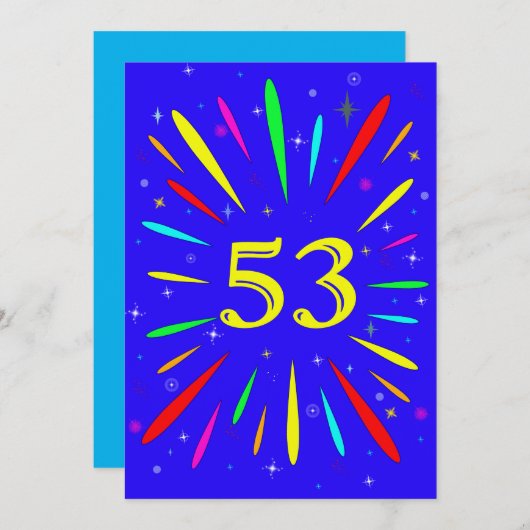 53e anniversaire Fête Invitation Explosion (Devant / Derrière)