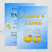53e anniversaire invitation à la fête avec bière (Devant / Derrière)