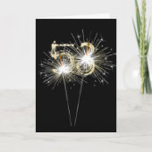 53e anniversaire Sparklers sur carte noire (Devant)