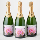 53e bruiloft Jubileum Roze Rose Sparkling Wijnetiket (Flessen)