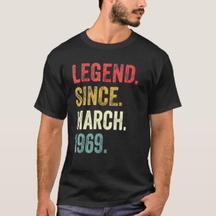 53e verjaardag 53 jaar oude leggende sinds maart 1 t-shirt