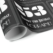 53e verjaardag: Art Deco Geïnspireerde look "53" e Cadeaupapier (Rol Hoek)