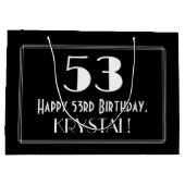53e verjaardag: Art Deco Geïnspireerde stijl "53", Groot Cadeauzakje (Achterkant)