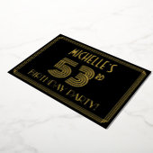 53e verjaardag — Art Deco Style "53" + Naam Folie Uitnodiging (Gedraaid)