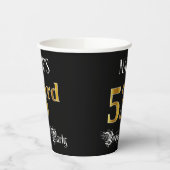 53e verjaardag — Fancy script, Faux Gold look Papieren Bekers (Links)