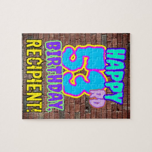 53e verjaardag ~ Fun, door Urban Graffiti geïnspir Legpuzzel (Horizontaal)