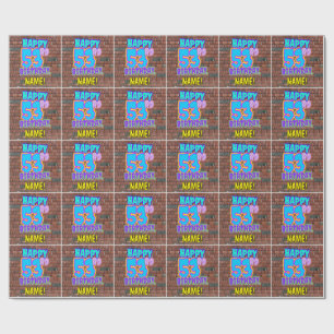 53e verjaardag: Fun, Urban Graffiti geïnspireerd K Cadeaupapier