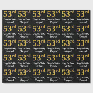 53e verjaardag: luxe luxe Faux Gold-look # Cadeaupapier