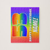 53e verjaardag — Meerkleurig regenboogpatroon "53" Legpuzzel (Verticaal)