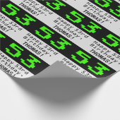 53e verjaardag - Nerdy / Geeky Style "53" en naam Cadeaupapier (Hoek)