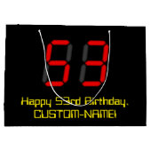 53e verjaardag: Red Digital Clock Style "53" + naa Groot Cadeauzakje (Achterkant)