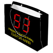 53e verjaardag: Red Digital Clock Style "53" + naa Groot Cadeauzakje (Achterkant Gekanteld)
