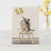 53e verjaardag van de ballonnen en de kat van de t kaart (Gele Bloem)