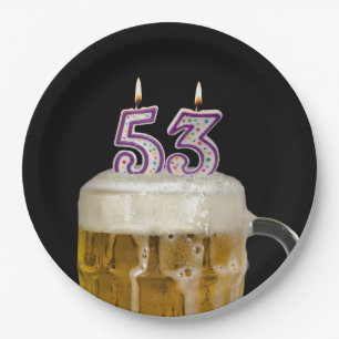 53e verjaardag zwarte bier papieren bordje