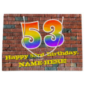 53ste verjaardag: Leuk, op graffiti geïnspireerd r Groot Cadeauzakje (Voorkant)