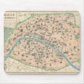 5406-Parijs: platte kaart met monumenten Muismat (Voorkant)