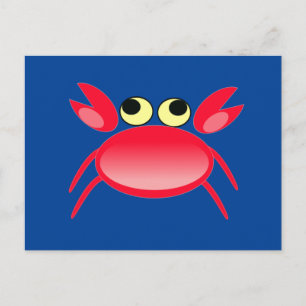 5486-rood-krab-vector RED CRAB CARTOON VECTOR CUTE Briefkaart