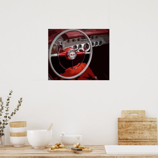 "54 Corvette Interior Poster (Keuken)