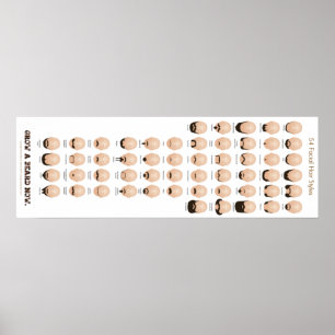 54 Faciale haarstijlen Poster