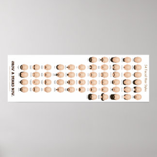 54 Faciale haarstijlen Poster