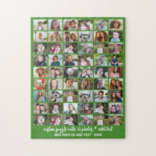 54 Foto Collage Raster - Aangepaste Tekst - Groen Legpuzzel