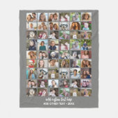 54 Foto Collage Raster - Aangepaste Tekst - Wit Fleece Deken (Voorkant)