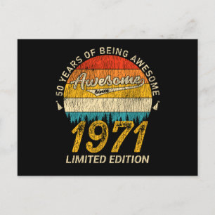 54 Jaar Oud 1971 Retro Geweldig 54ste Verjaardag C Briefkaart