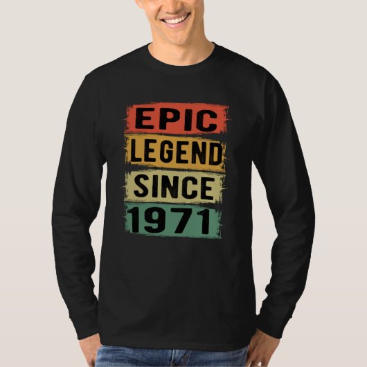 54 jaar oud Bday 1971 Epic Legend 54e verjaardag T-shirt (Voorkant)