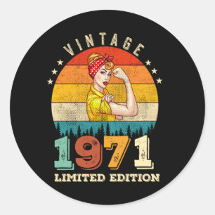 54 jaar oude Bday 1971  54ste Verjaardag Vrouwen Ronde Sticker