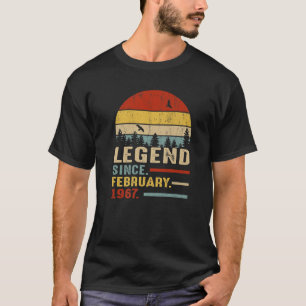 54 jaar oude Retro Birthday Gift Legend sinds febr T-shirt