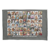 54 Vierkant Fotocollage Raster met Tekst Kussensloop (Voorkant)