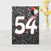 54e anniversaire Ballons sur carte de Parties scin (Fleur jaune)