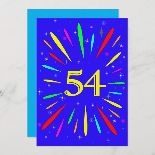 54e anniversaire de fête Invitation Explosion (Devant / Derrière)