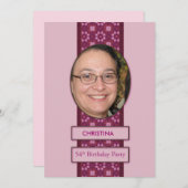 54e anniversaire Invitation de fête Photo et nom (Devant / Derrière)