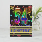 54e fête d'anniversaire Invitation avec bulles (Debout devant)