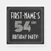 54e verjaardag: Art Deco Style + aangepaste naam Servet (Voorkant)