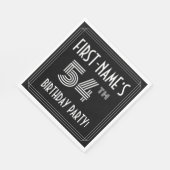 54e verjaardag: Art Deco Style + aangepaste naam Servet (Hoek)