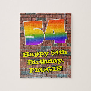 54e verjaardag: Fun Graffiti-geïnspireerde regenbo Legpuzzel