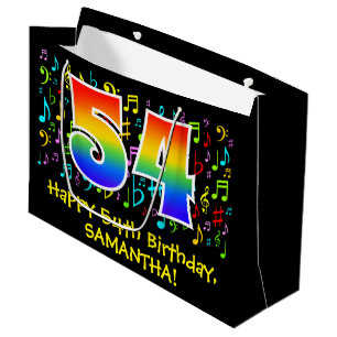 54e verjaardag - Kleurrijke muzieksymbolen, Rainbo Groot Cadeauzakje