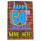 54e verjaardag: Leuk, Urban Graffiti geïnspireerd  Medium Cadeauzakje (Voorkant)