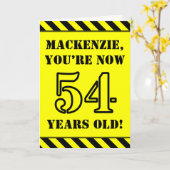 54e verjaardag: Leuke stencil stijl tekst, aangepa Kaart (Gele Bloem)