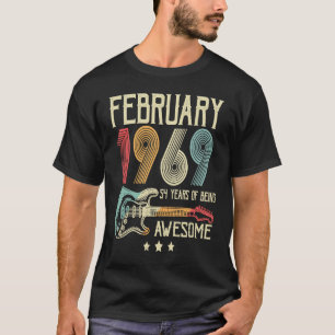 54e verjaardag Retro Guitar februari 1969 54 jaar T-shirt